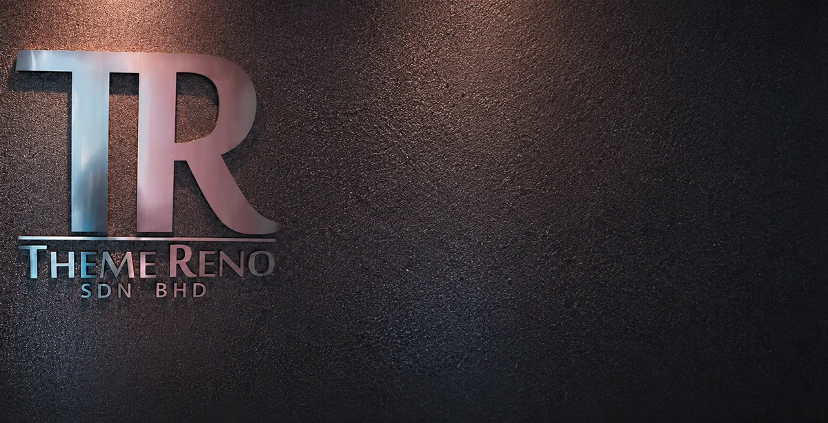 Theme Reno metal wall sign in warm atmospheric lighting