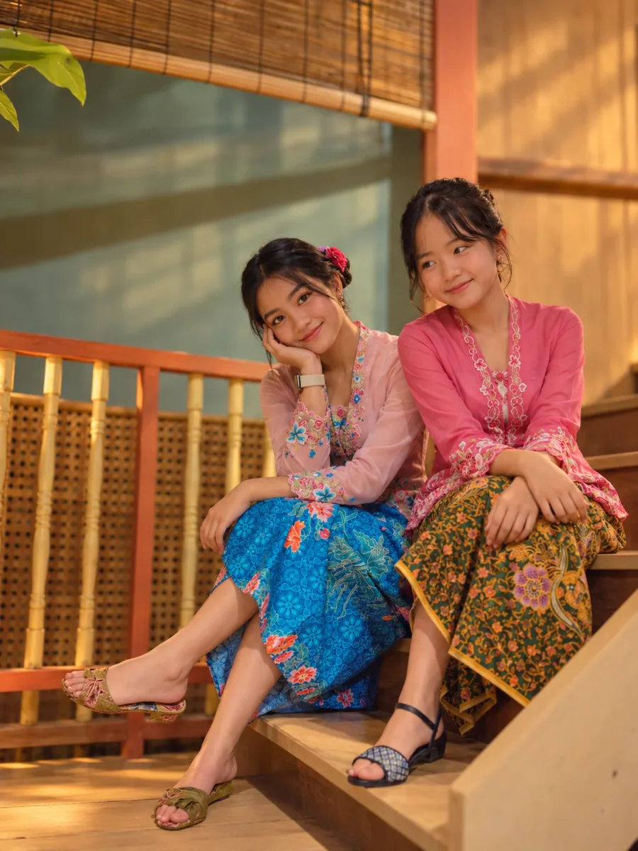 Friends in kebaya inside the gallery