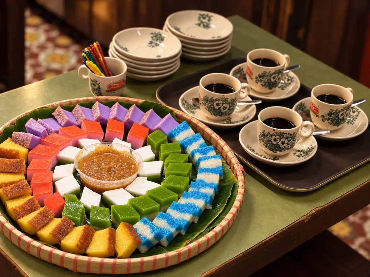 A colourful selection of Nyonya kuih